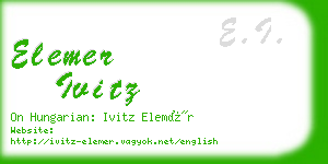 elemer ivitz business card